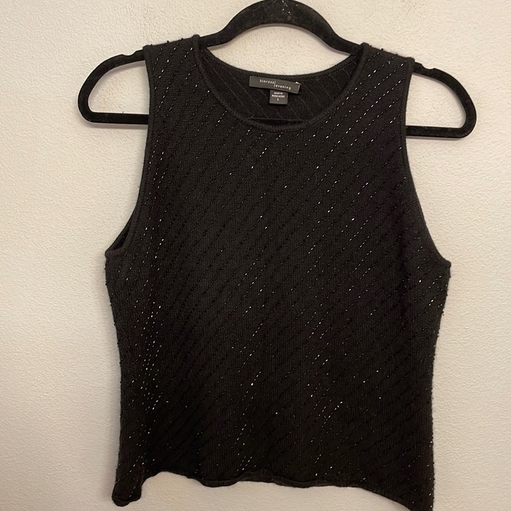 KINROSS evening 100% Cashmere Beaded Tank size L